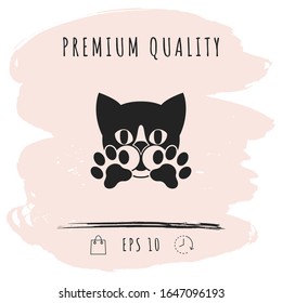 Cortar gato, patas - logotipo, símbolo, proteger signo