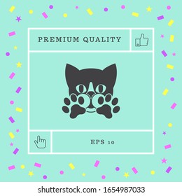 Cute Cat, paws - logo, symbol, protect sign