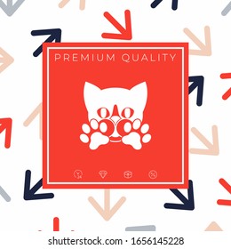 Cute Cat, paws - logo, symbol, protect sign