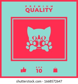 Cute Cat, paws - logo, symbol, protect sign