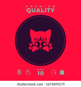 Cute Cat, paws - logo, symbol, protect sign