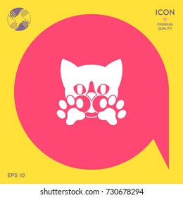 Cute Cat, paws - logo, symbol, protect sign