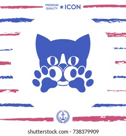 Cute Cat, paws - logo, symbol, protect sign