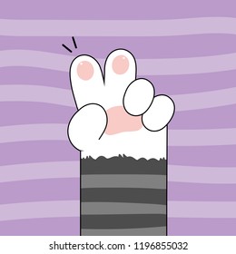 cute cat paws wallpaper vector illustration