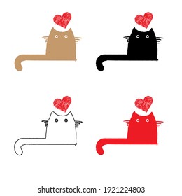 cute cat pet animal cartoon character vector illustration