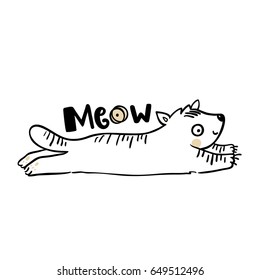 Cute cat. Pet animal vector illustration