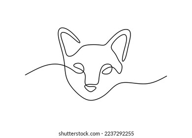 Cute cat pet oneline continuous handdrawn line art