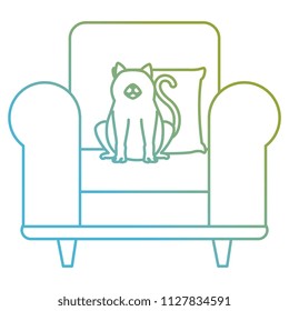 cute cat pet in the sofa character