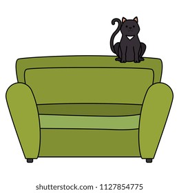 cute cat pet in the sofa character