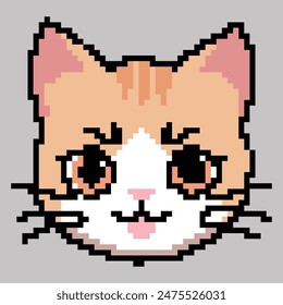 Cute Cat Pixel Art Character