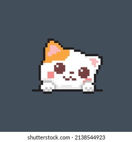 Cute Cat In Pixel Style