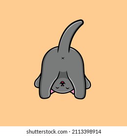 Cute Cat Playing Cartoon Vector Icon Illustration. Animal Icon Concept Isolated Premium Vector. Flat Cartoon Style
