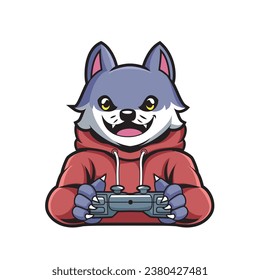 Cute Cat Playing Game Cartoon Vector Icon Illustration