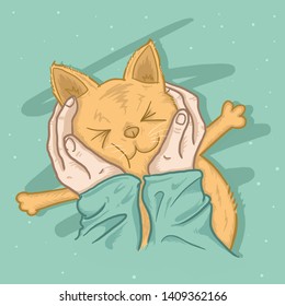 cute cat playing vector illustration