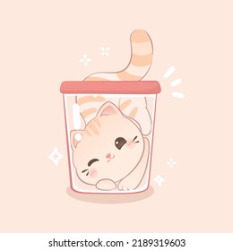 A cute cat playing.Premium Vector