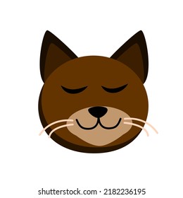 Cute cat portrait. Cartoon vector illustration of a domestic cat. Design for baby clothes, cards, poster, textile, print, patterns and more.