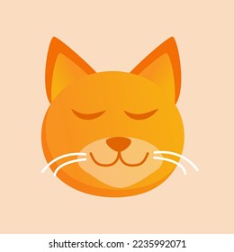 Cute cat portrait. Cartoon vector illustration of a domestic cat. Design for baby clothes, cards, poster, textile, print, patterns and more.