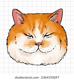 Cute Cat Portrait Vector Illustration