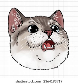 Cute Cat Portrait Vector Illustration