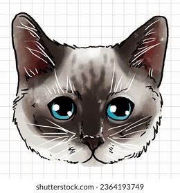 Ilustración de vectores de retrato de gato