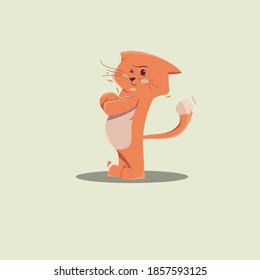 cute cat possing arrogant vector illustration