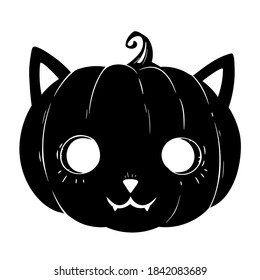 cute cat - pumpkin for halloween