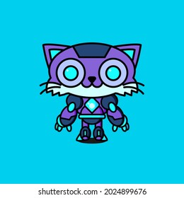 Diseño de caracteres de robot de gato ligero