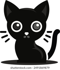 Cute cat with round eyes