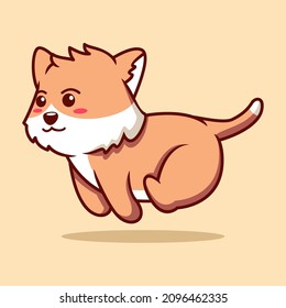 Ilustración del icono de dibujos animados de un gato lindo. Estilo de dibujo animado plano