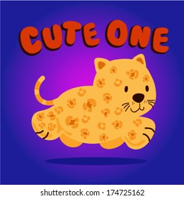 Cute cat running. Vector illustration