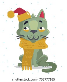 cute cat in a scarf