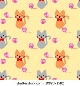 Cute cat seamless pattern