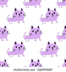 Cute cat Seamless Pattern background wallpaper.