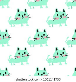 Cute cat Seamless Pattern background wallpaper.