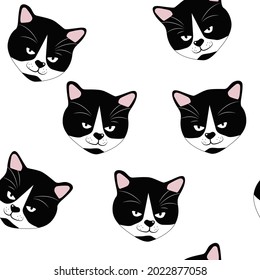 Dibujo de diseño de fondo con dibujos animados sin soldadura tipo Cute cat.