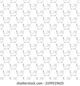Cute cat seamless pattern. Cartoon cats background design, vector illustration.