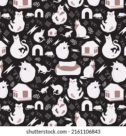 Cute cat seamless pattern designs