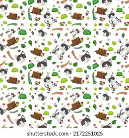 Cute cat seamless pattern illustration