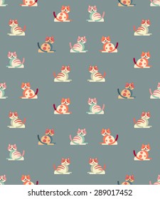cute cat seamless pattern for kids  can be used for wallpaper, pattern fill, web page background,surface texture. 