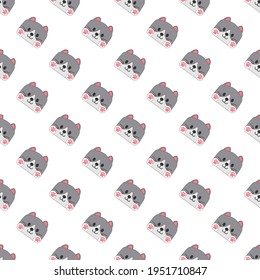 Cute cat. Seamless pattern for simple backgrounds, textures, wallpapers, and packaging. Flat design.
