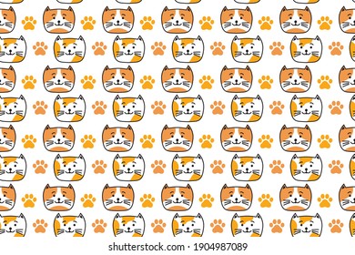 cute cat seamless pattern for textile design
