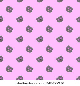 cute cat seamless vector pattern