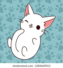 Cute Cat Set Collection Vector Flat Illustration Design