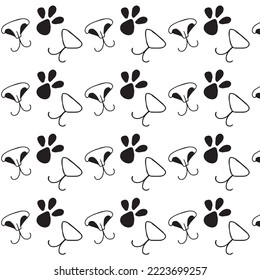 Cute cat set.Cats,noses and cute faces. Seamless pattern with cats.Collection of prints with cats.