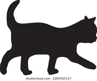 A Cute Cat Silhouette Art Vector
