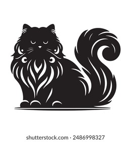Cute cat silhouette art vector illustration occupation