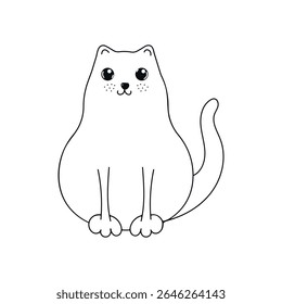 Cute cat silhouette. Hand-drawn doodles