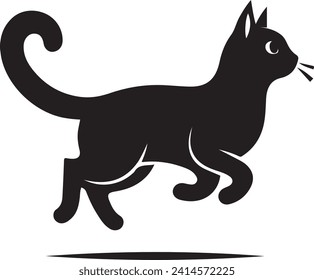 A cute cat silhouette illustration vector image 