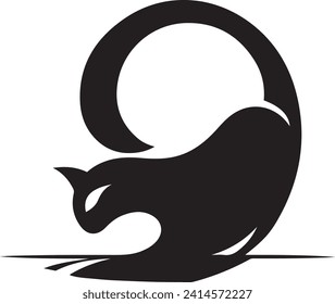A cute cat silhouette illustration vector image 