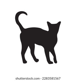 A cute cat silhouette vector art
